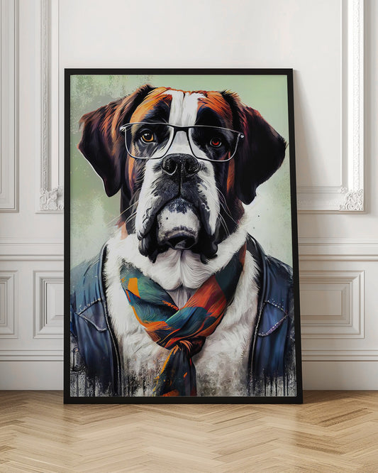 Arte animal de perro hipster  ·  cuadro de decoración