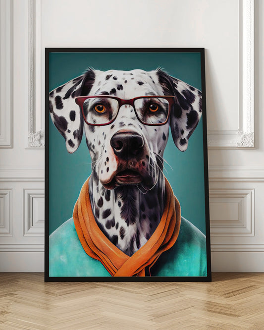 Perro dálmata con bufanda  ·  cuadro de decoración
