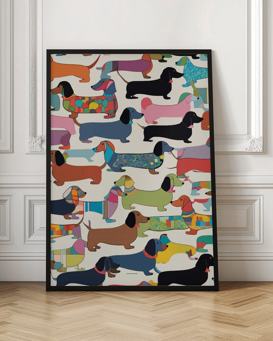 Teckels multicolores  ·  cuadro de decoración