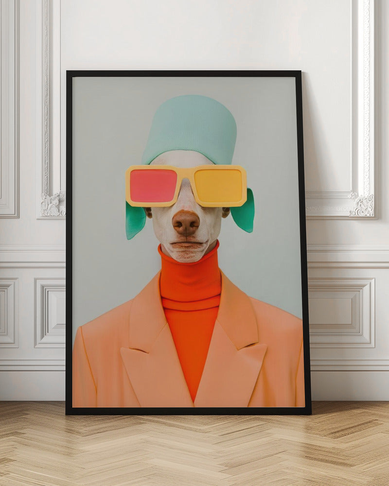 Retrato surrealista de perro humano 2  ·  cuadro de decoración