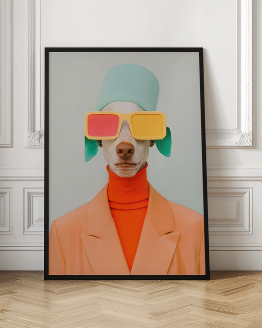 Retrato surrealista de perro humano 2  ·  cuadro de decoración