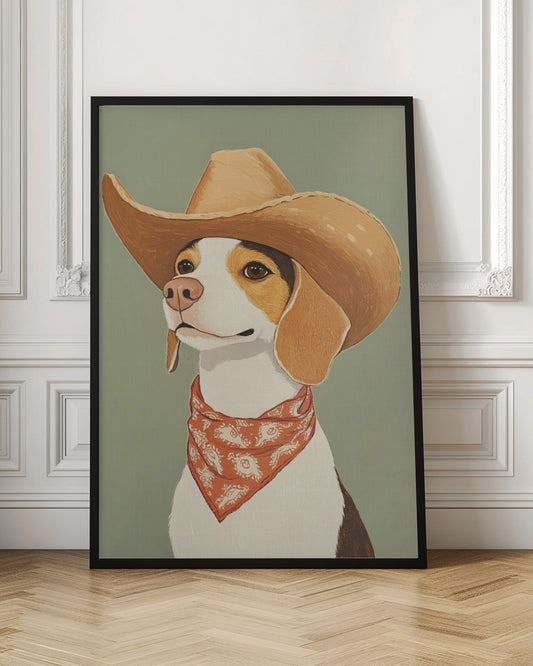 Perro Beagle Vaquero  ·  cuadro de decoración