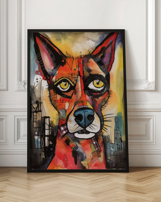 El perro de color  ·  cuadro de decoración