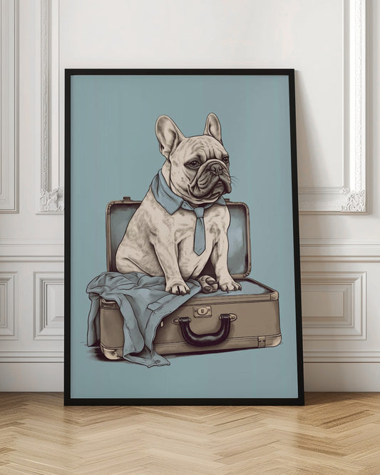 El perro francés quiere viajar ·  cuadro de decoración