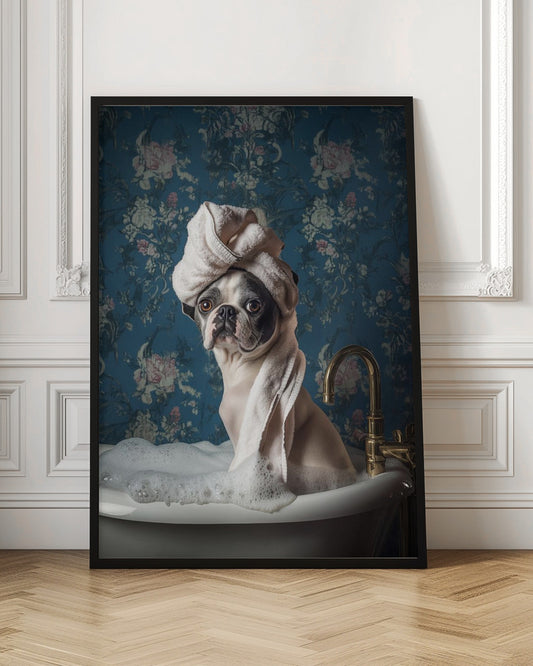 Baño de burbujas para perros  ·  cuadro de decoración