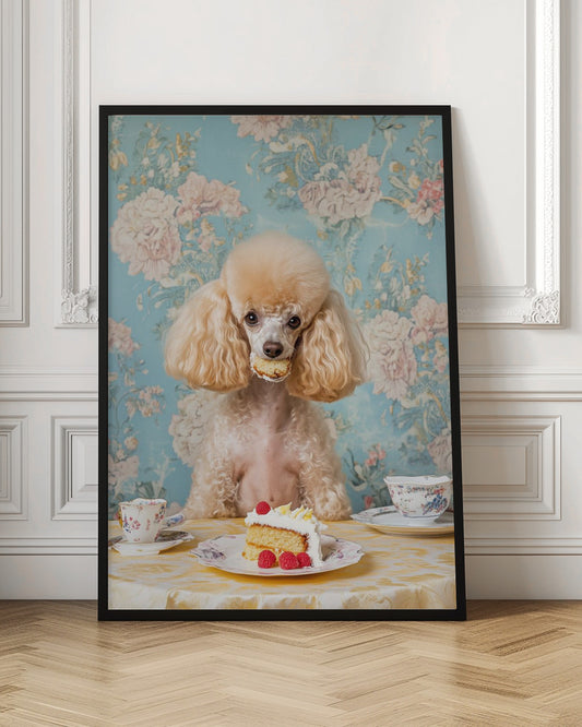 El caniche amante de los pasteles  ·  cuadro de decoración