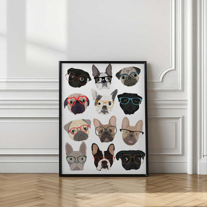 Pugs con gafas  ·  cuadro de decoración