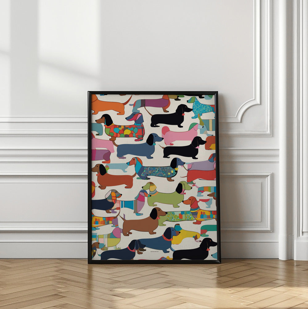 Teckels multicolores  ·  cuadro de decoración