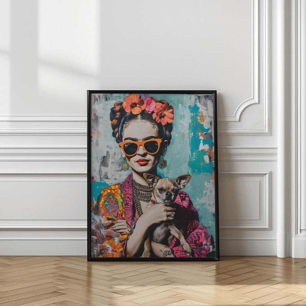 Frida Chihuahua  ·  cuadro de decoración