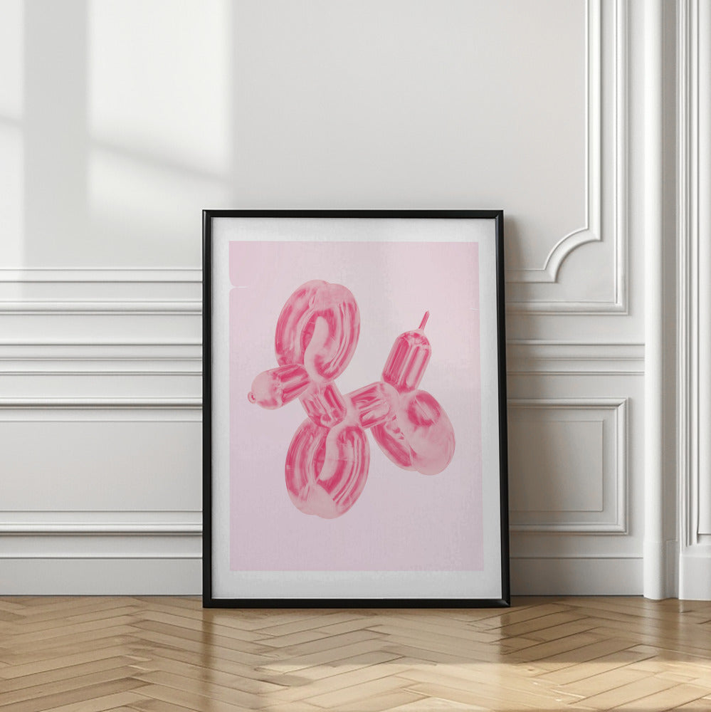 Perro globo rosa  ·  cuadro de decoración