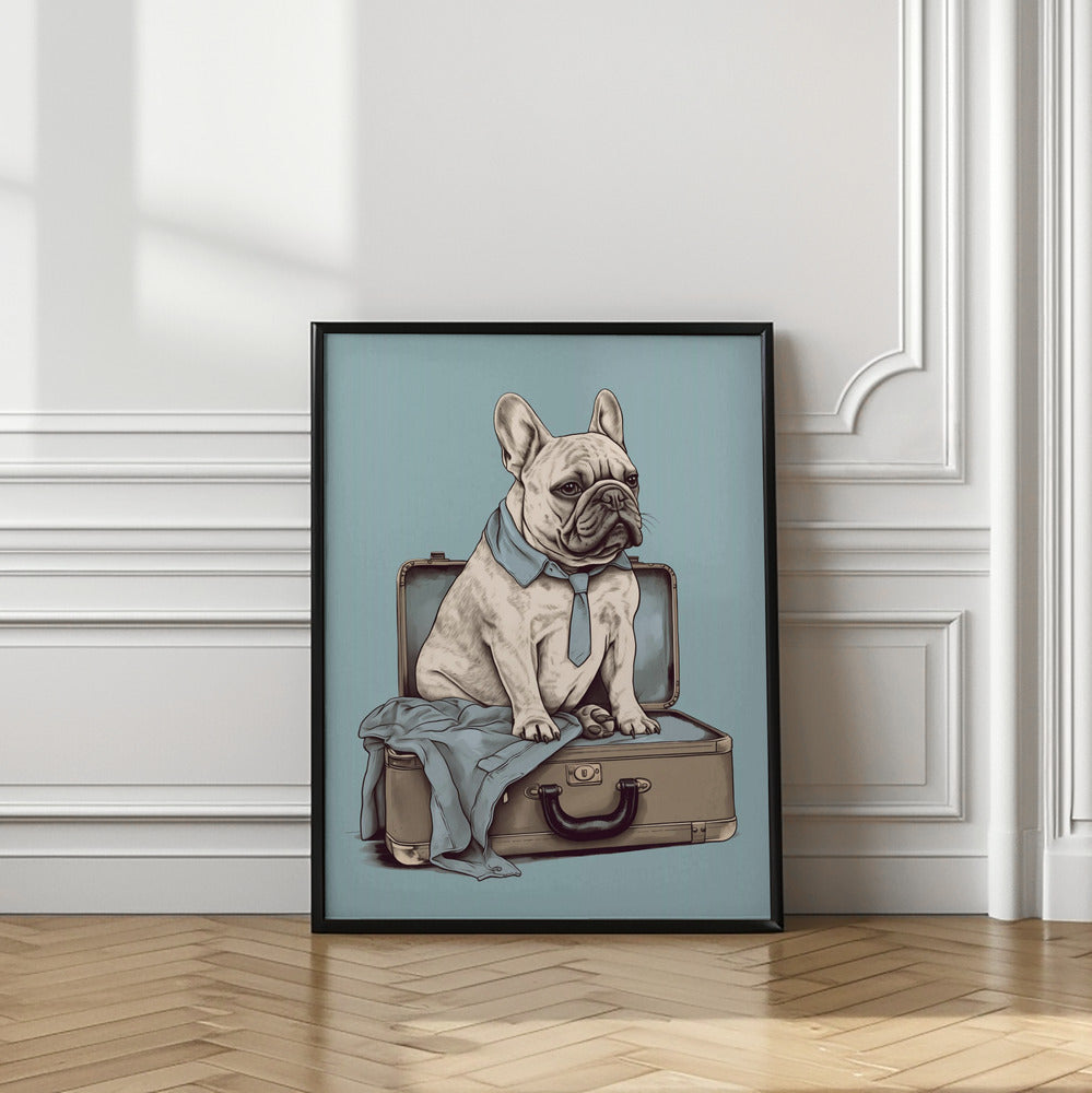 El perro francés quiere viajar ·  cuadro de decoración