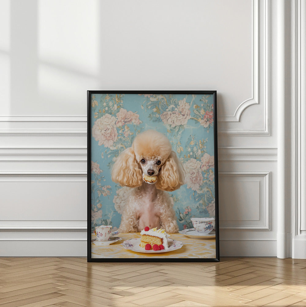 El caniche amante de los pasteles  ·  cuadro de decoración