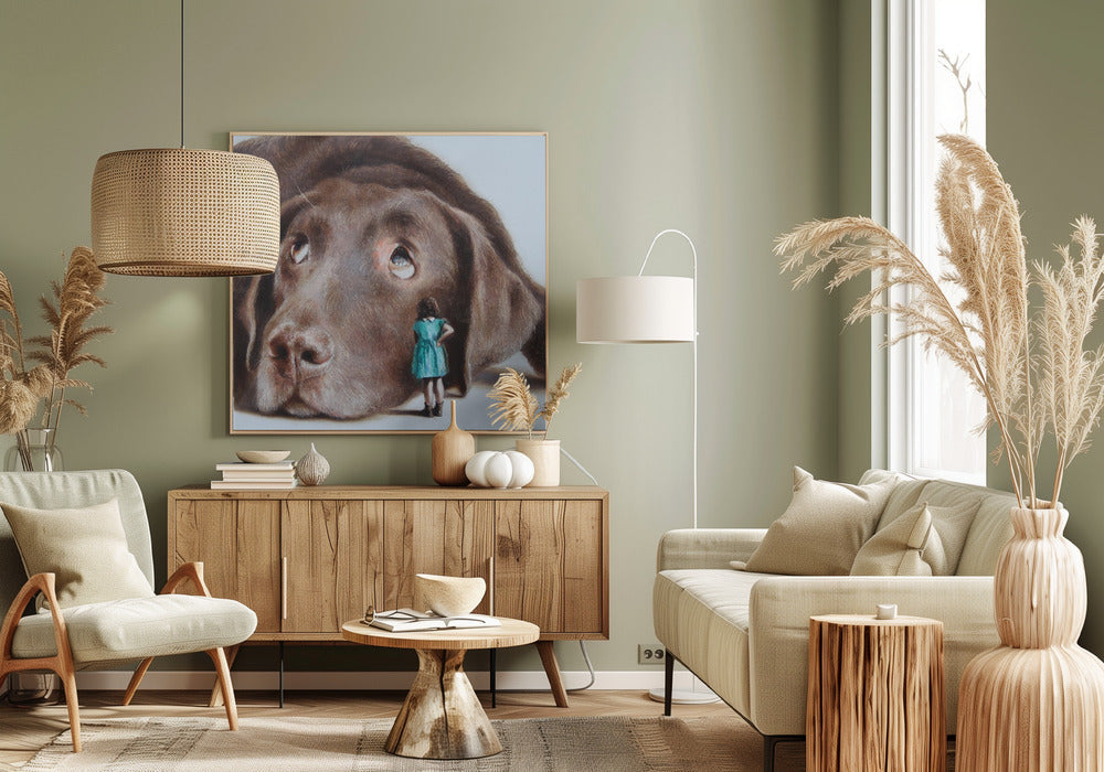 Perro tímido  ·  cuadro de decoración