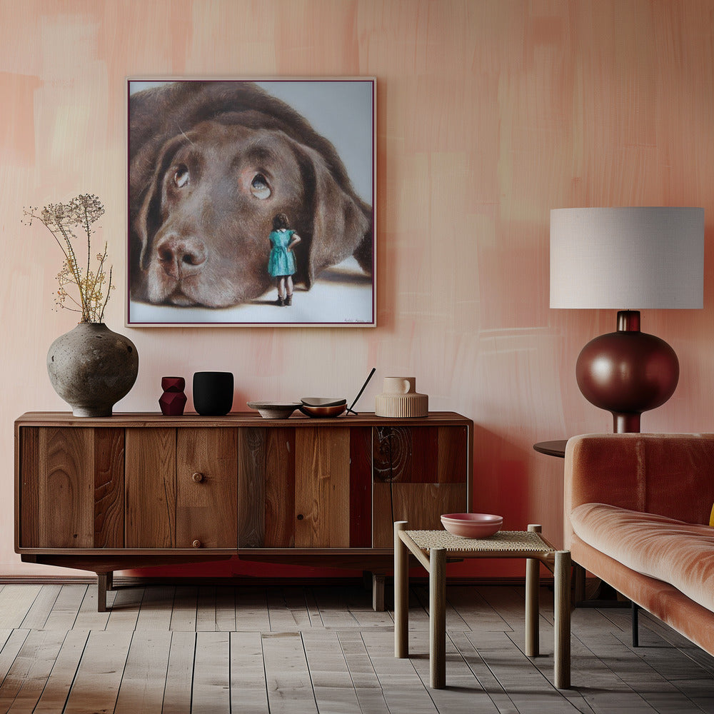 Perro tímido  ·  cuadro de decoración