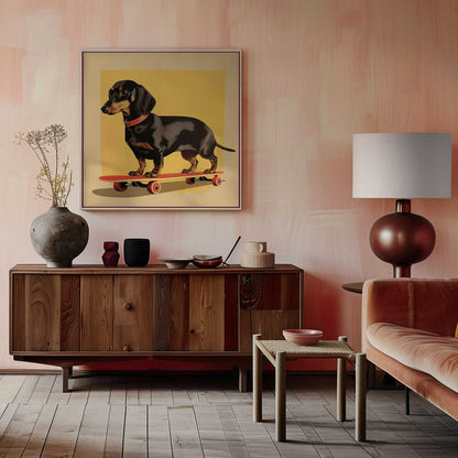 Dachshund patinador  ·  cuadro de decoración