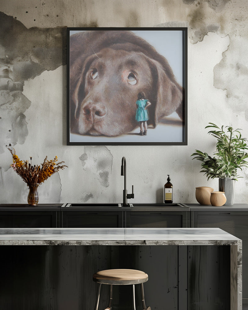 Perro tímido  ·  cuadro de decoración