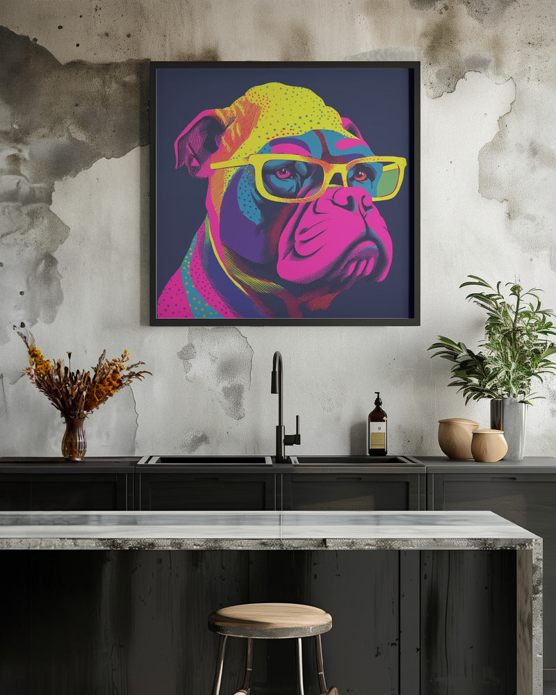 Bulldog de neón  ·  cuadro de decoración