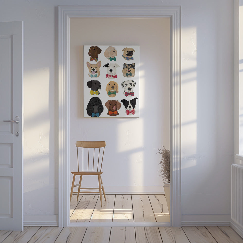 Perros con pajaritas  ·  cuadro de decoración