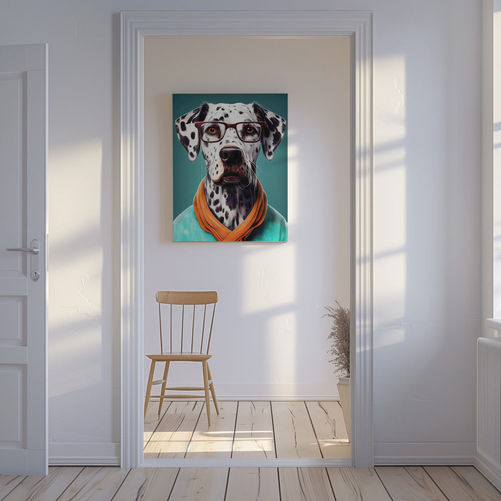 Perro dálmata con bufanda  ·  cuadro de decoración