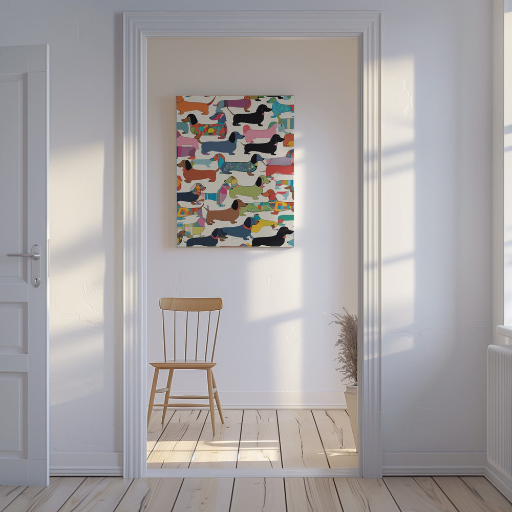 Teckels multicolores  ·  cuadro de decoración