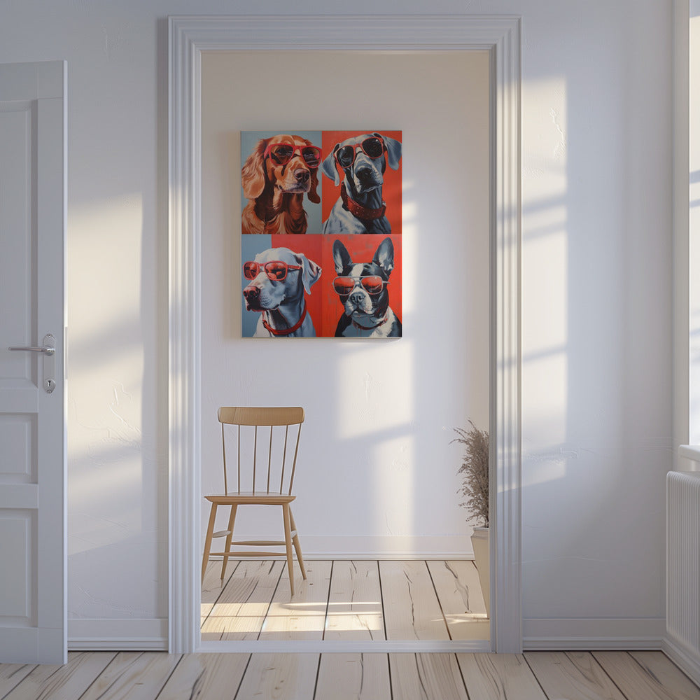 Perros en sombras  ·  cuadro de decoración