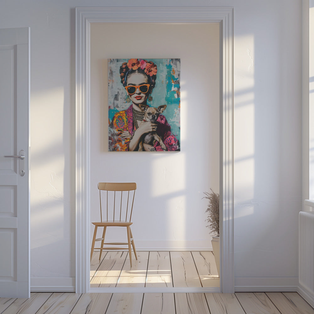 Frida Chihuahua  ·  cuadro de decoración