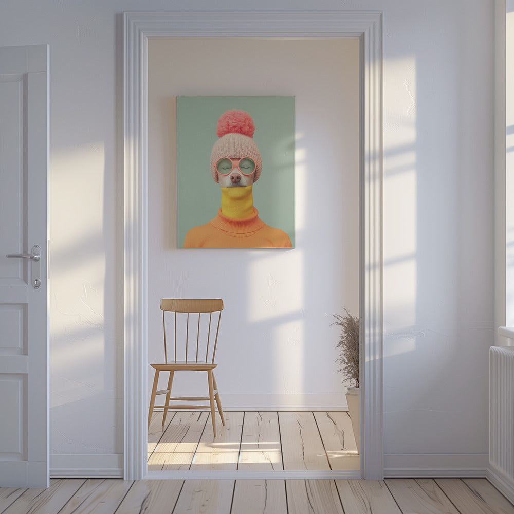 Retrato surrealista de perro humano 1  ·  cuadro de decoración