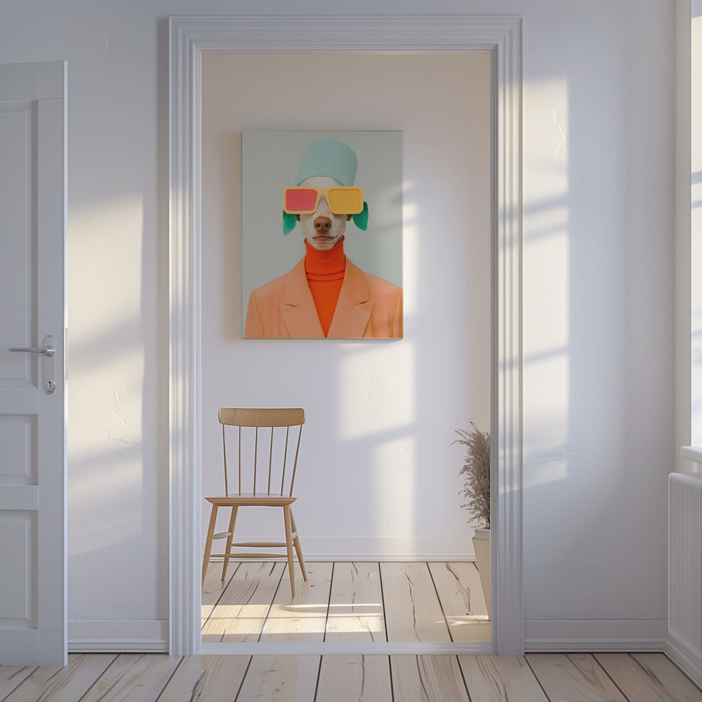 Retrato surrealista de perro humano 2  ·  cuadro de decoración