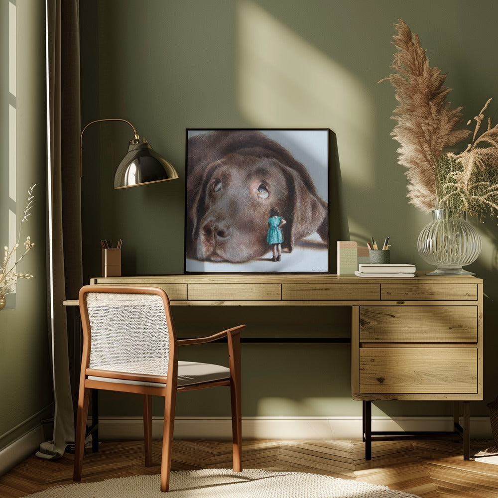Perro tímido  ·  cuadro de decoración