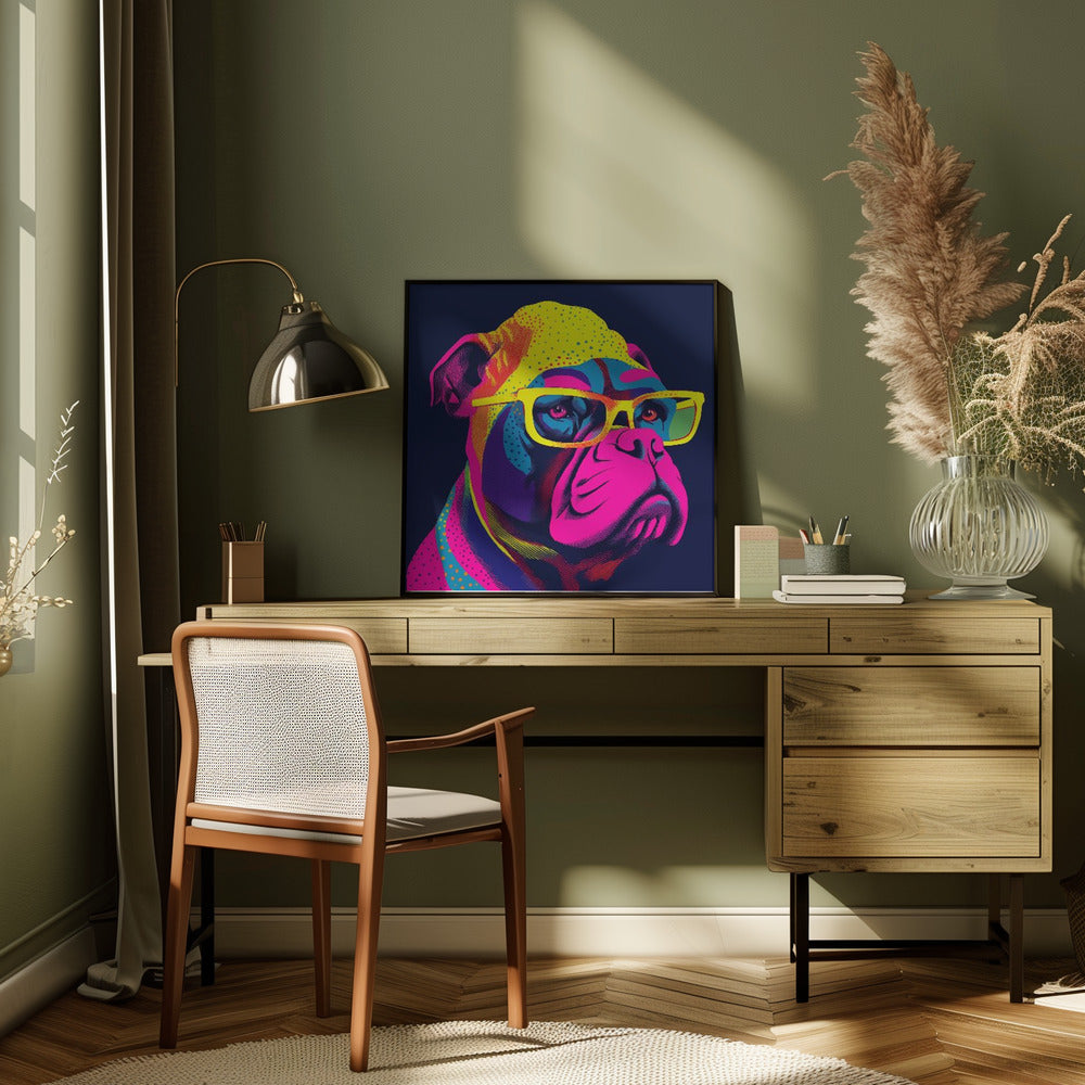 Bulldog de neón  ·  cuadro de decoración