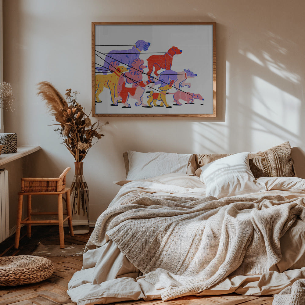 Pasear perros  ·  cuadro de decoración