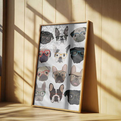 Pugs con gafas  ·  cuadro de decoración