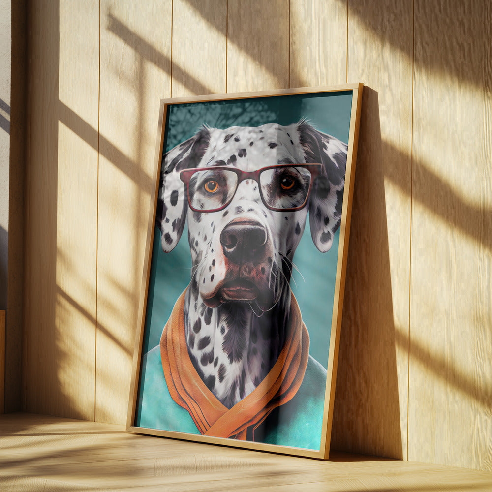 Perro dálmata con bufanda  ·  cuadro de decoración
