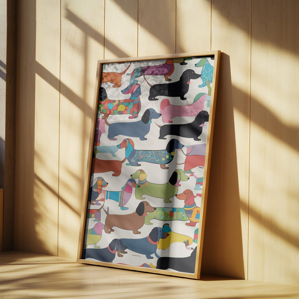 Teckels multicolores  ·  cuadro de decoración