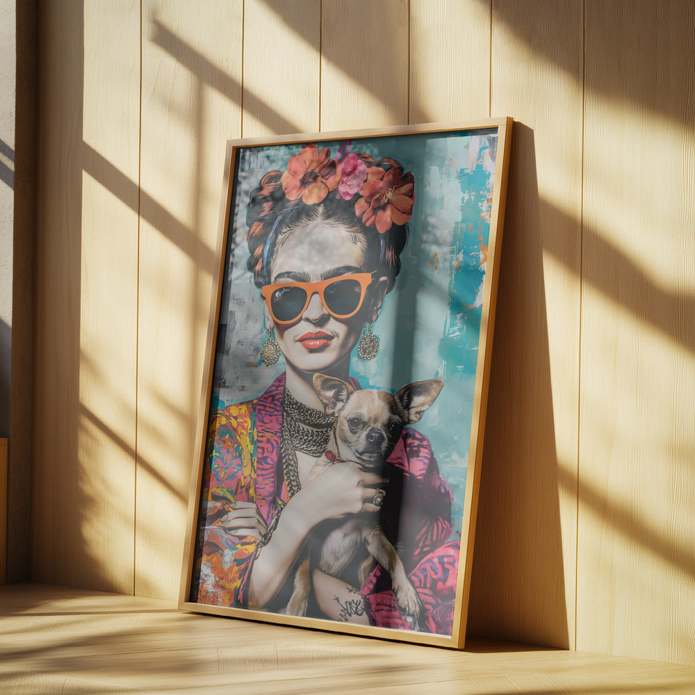 Frida Chihuahua  ·  cuadro de decoración