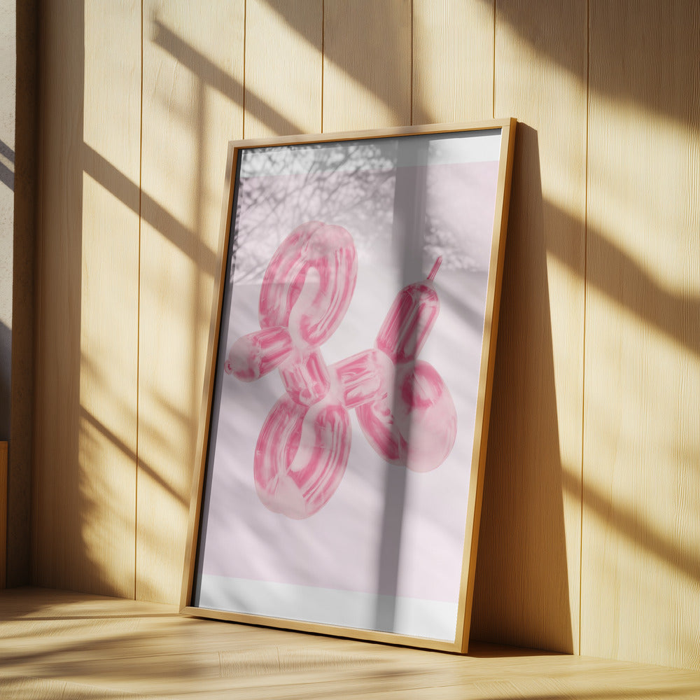Perro globo rosa  ·  cuadro de decoración