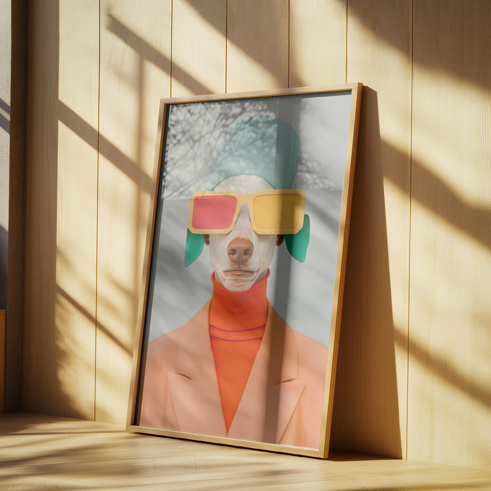 Retrato surrealista de perro humano 2  ·  cuadro de decoración