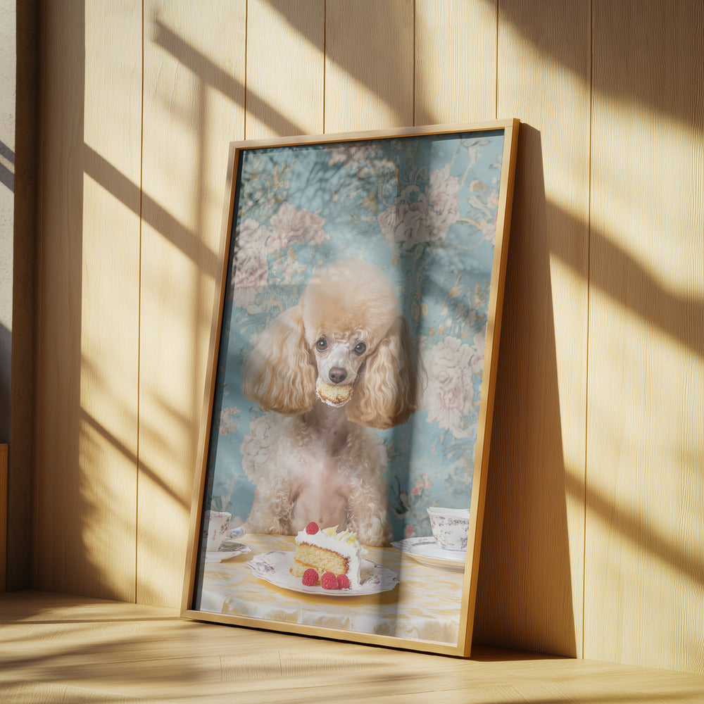 El caniche amante de los pasteles  ·  cuadro de decoración