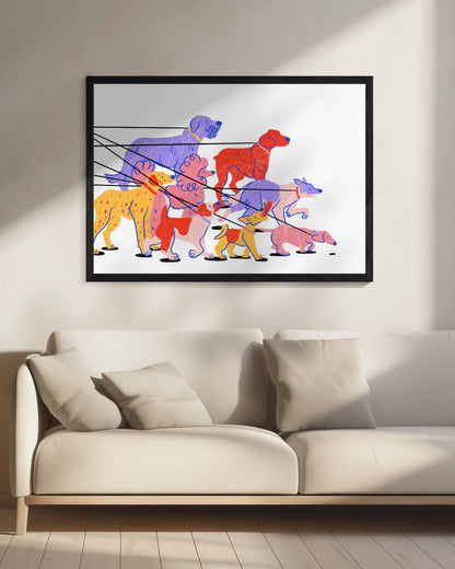 Pasear perros  ·  cuadro de decoración