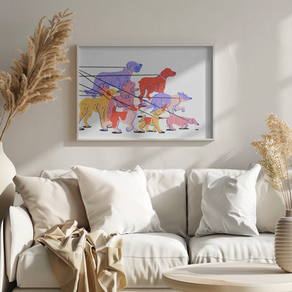 Pasear perros  ·  cuadro de decoración