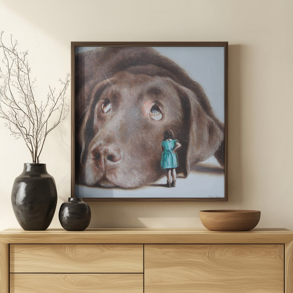 Perro tímido  ·  cuadro de decoración