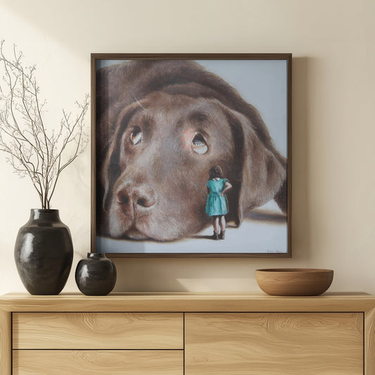 Perro tímido  ·  cuadro de decoración