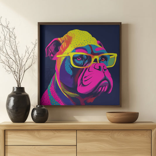 Bulldog de neón  ·  cuadro de decoración