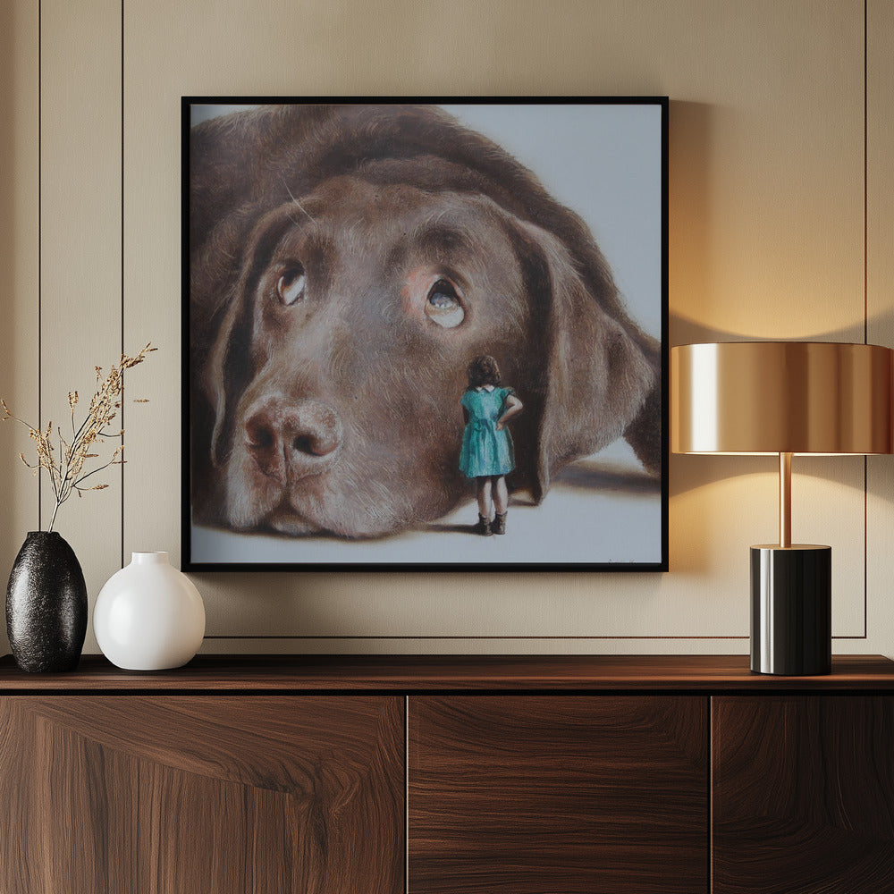 Perro tímido  ·  cuadro de decoración