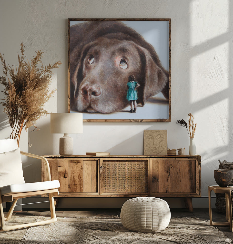 Perro tímido  ·  cuadro de decoración
