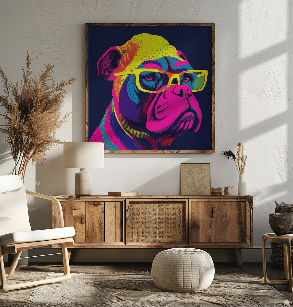 Bulldog de neón  ·  cuadro de decoración