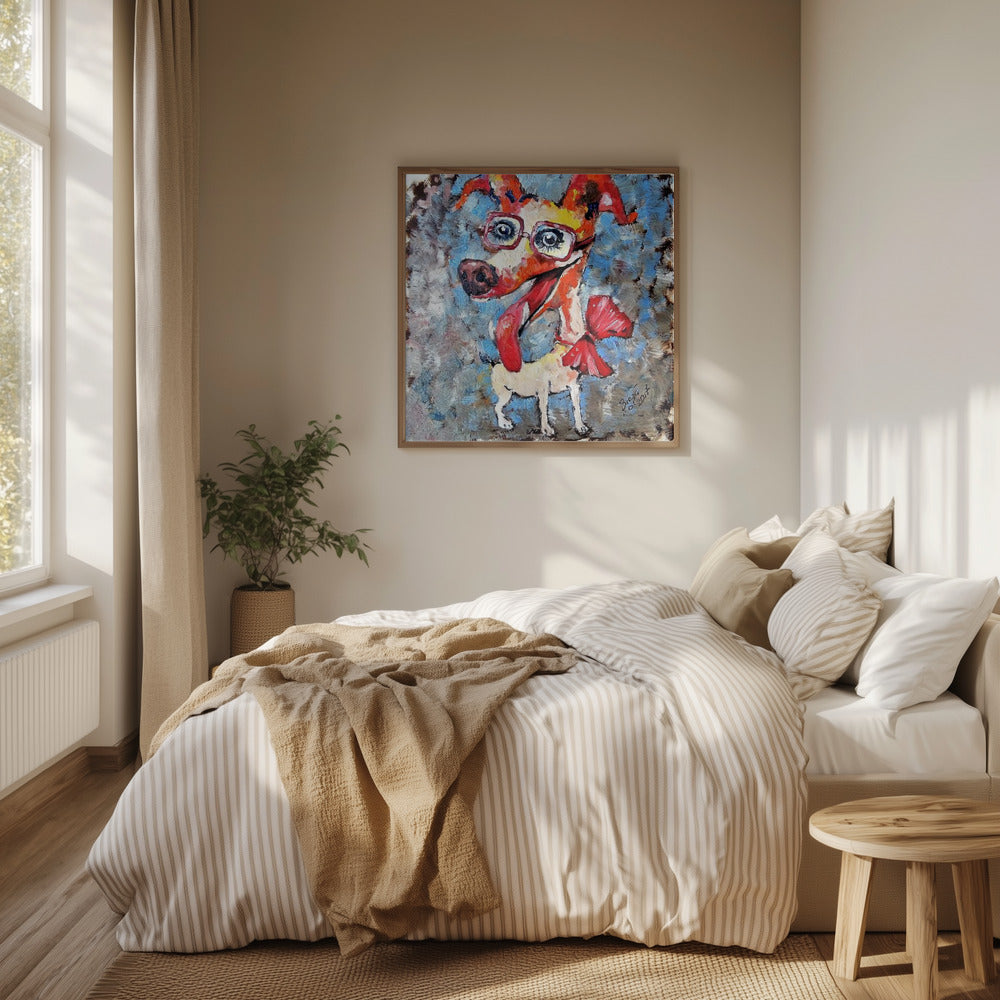 Perro Jack Russell sonriente  ·  cuadro de decoración