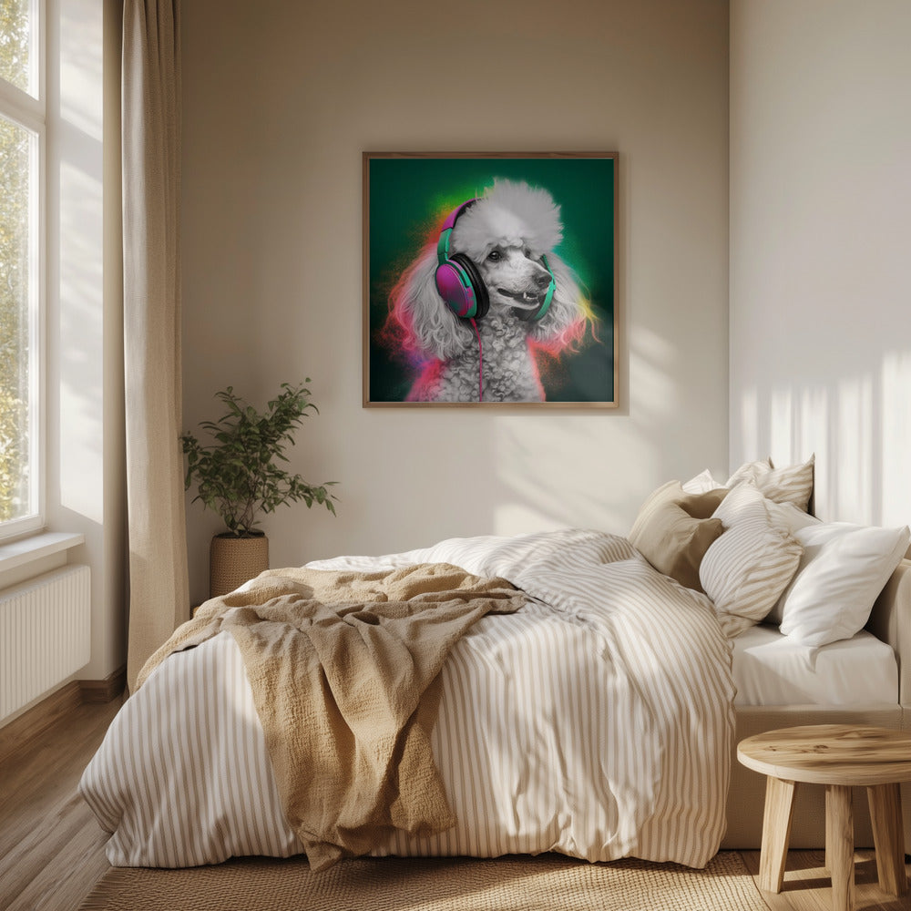 Arte de perro caniche de fiesta  ·  cuadro de decoración
