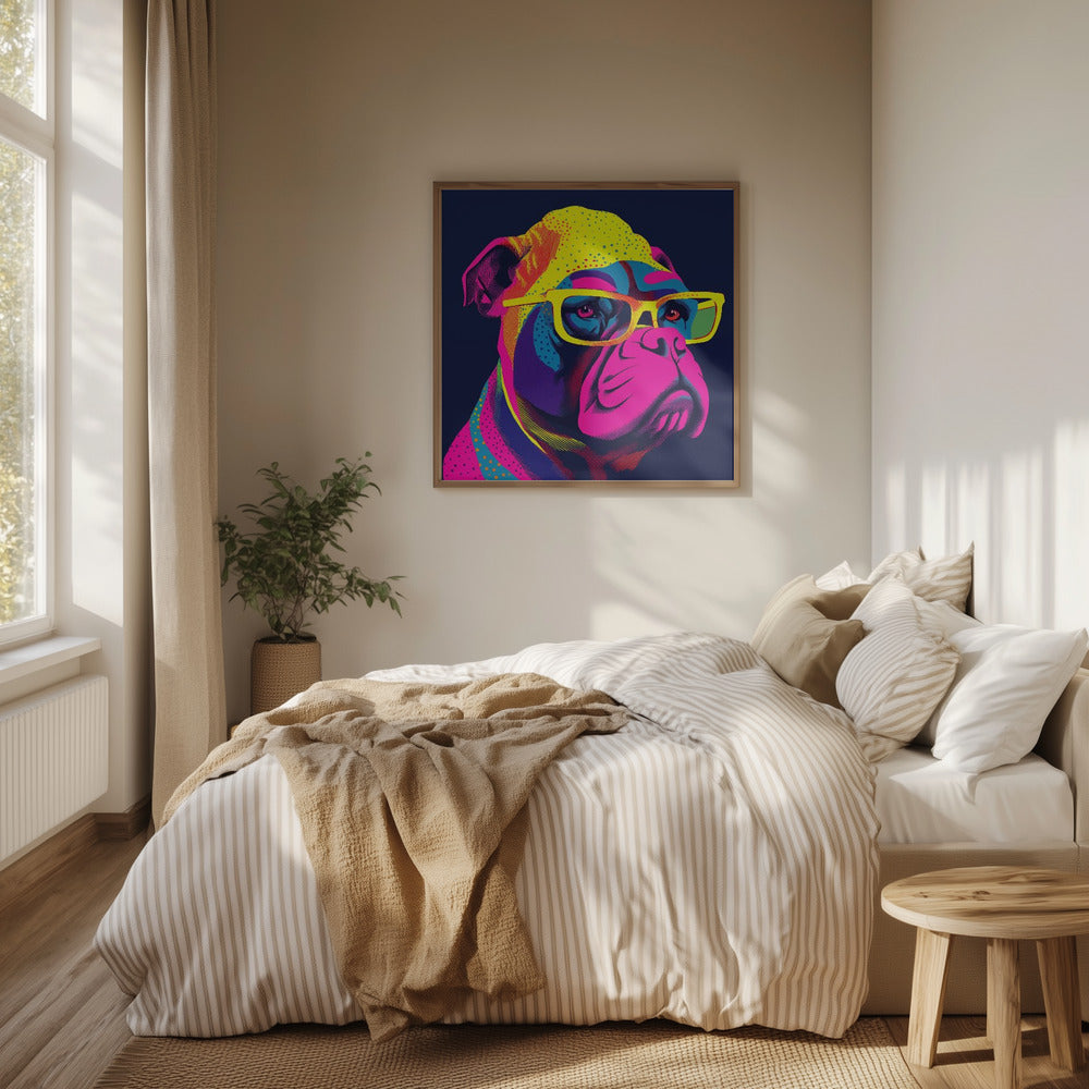 Bulldog de neón  ·  cuadro de decoración