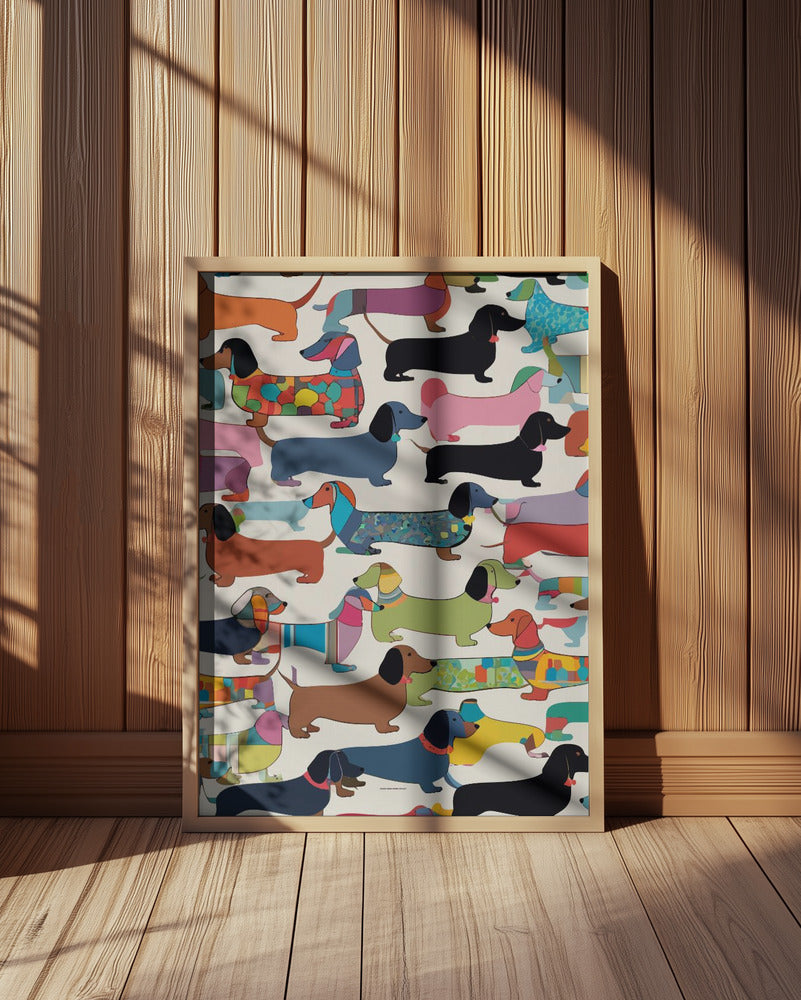 Teckels multicolores  ·  cuadro de decoración